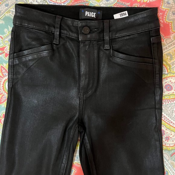 Never been worn PAIGE HOXTON ANKLE JOXXI POCKETS - BLACK FOG LUXE COATING - Picture 1 of 11